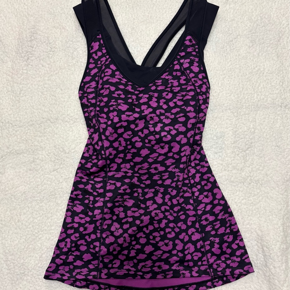 Brand New Lululemon Purple Leopard Print Tank Bra ☆